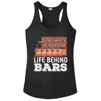 Life Behind Bars Bartender Alcohol Gift Ladies PosiCharge Competitor Racerback Tank