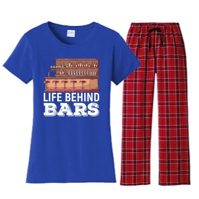 Life Behind Bars Bartender Alcohol Gift Women's Flannel Pajama Set