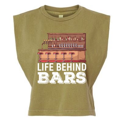 Life Behind Bars Bartender Alcohol Gift Garment-Dyed Women's Muscle Tee