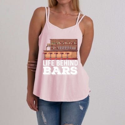 Life Behind Bars Bartender Alcohol Gift Women's Strappy Tank