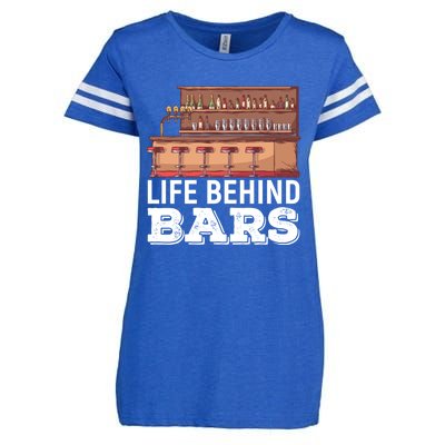 Life Behind Bars Bartender Alcohol Gift Enza Ladies Jersey Football T-Shirt