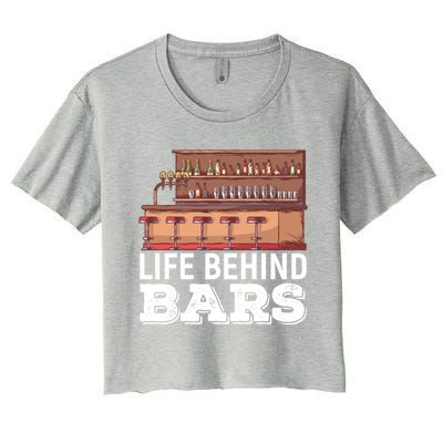 Life Behind Bars Bartender Alcohol Gift Women's Crop Top Tee