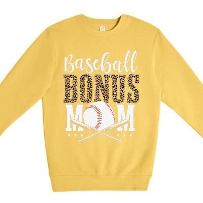 Leopard Baseball Bonus Mom Stepmother MotherS Day Premium Crewneck Sweatshirt