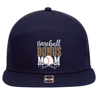 Leopard Baseball Bonus Mom Stepmother MotherS Day 7 Panel Mesh Trucker Snapback Hat