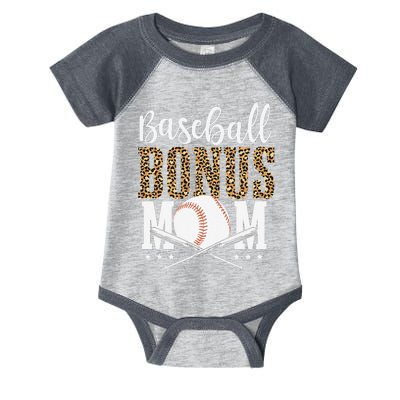 Leopard Baseball Bonus Mom Stepmother MotherS Day Infant Baby Jersey Bodysuit