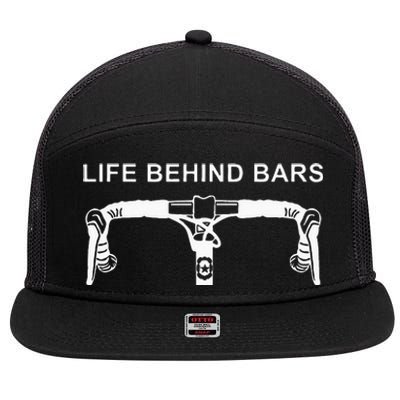 LIFE BEHIND BARS Funny Cycling Biking 7 Panel Mesh Trucker Snapback Hat