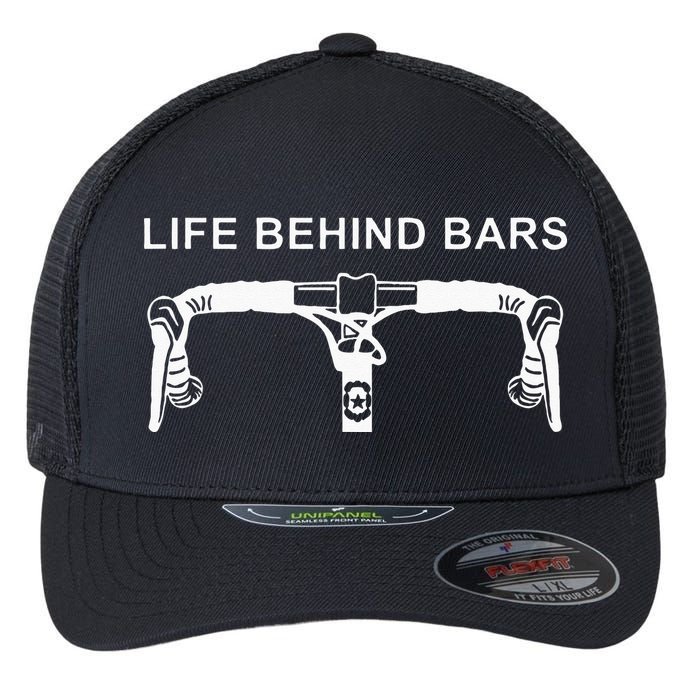 LIFE BEHIND BARS Funny Cycling Biking Flexfit Unipanel Trucker Cap