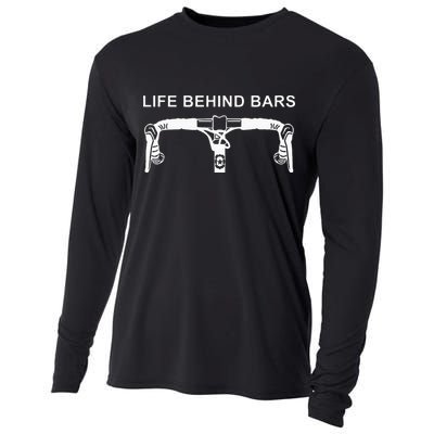 LIFE BEHIND BARS Funny Cycling Biking Cooling Performance Long Sleeve Crew