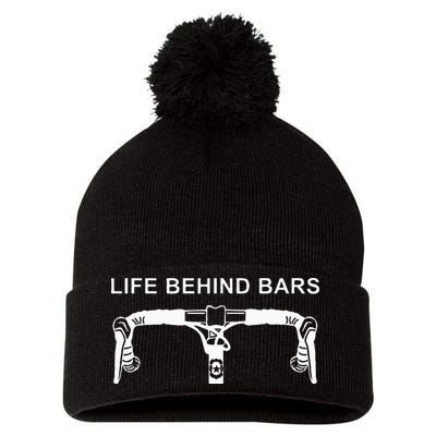 LIFE BEHIND BARS Funny Cycling Biking Pom Pom 12in Knit Beanie
