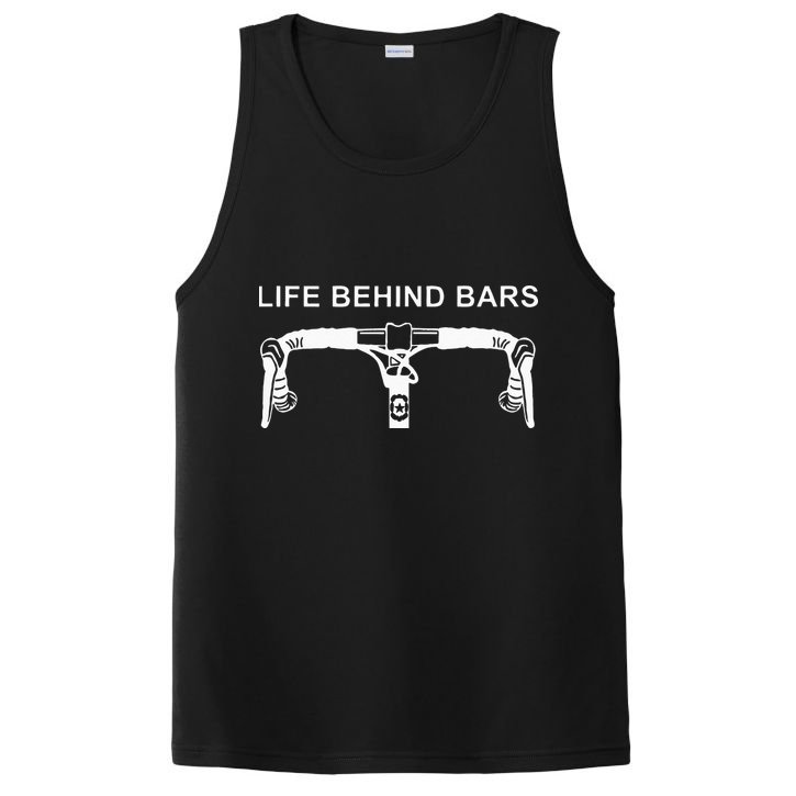 LIFE BEHIND BARS Funny Cycling Biking PosiCharge Competitor Tank