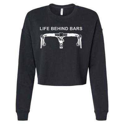 LIFE BEHIND BARS Funny Cycling Biking Cropped Pullover Crew