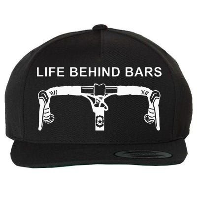 LIFE BEHIND BARS Funny Cycling Biking Wool Snapback Cap