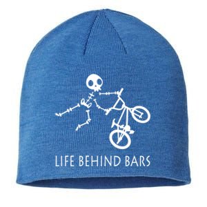 Life Behind Bars Bike Skeleton Bmx Biker Bicycle Rider Gift Sustainable Beanie