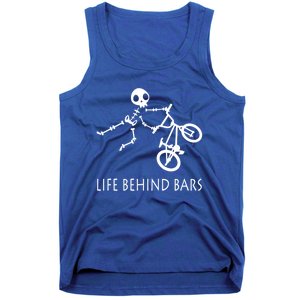 Life Behind Bars Bike Skeleton Bmx Biker Bicycle Rider Gift Tank Top