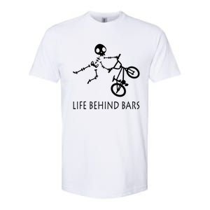 Life Behind Bars Bike Skeleton Bmx Biker Bicycle Rider Gift Softstyle CVC T-Shirt