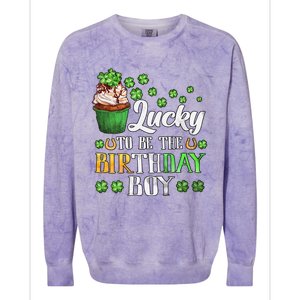 Lucky Birthday Boy Colorblast Crewneck Sweatshirt