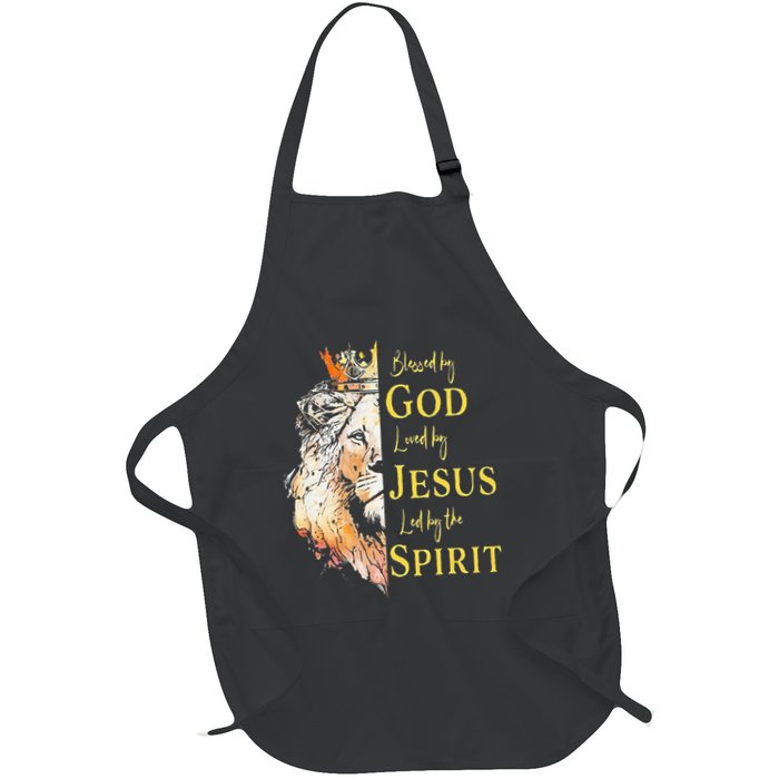 Lion Blessed By God Loved By Jesus Led Buy The Spirit Apron