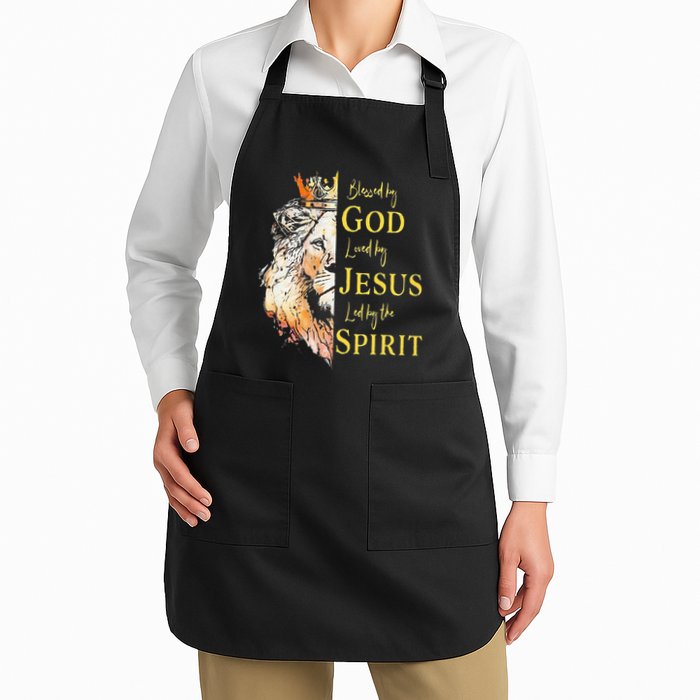 Lion Blessed By God Loved By Jesus Led Buy The Spirit Apron