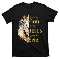 Lion Blessed By God Loved By Jesus Led Buy The Spirit T-Shirt