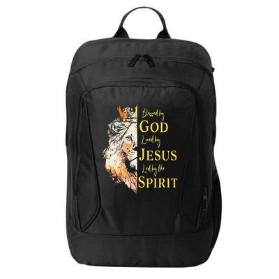 Lion Blessed By God Loved By Jesus Led Buy The Spirit City Backpack