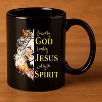 Lion Blessed By God Loved By Jesus Led Buy The Spirit 11oz C Handle Ceramic Mug