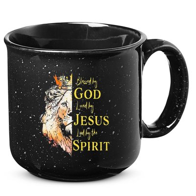 Lion Blessed By God Loved By Jesus Led Buy The Spirit 15oz Campfire Ceramic Mug