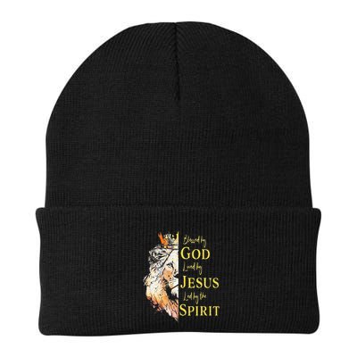 Lion Blessed By God Loved By Jesus Led Buy The Spirit Beanie