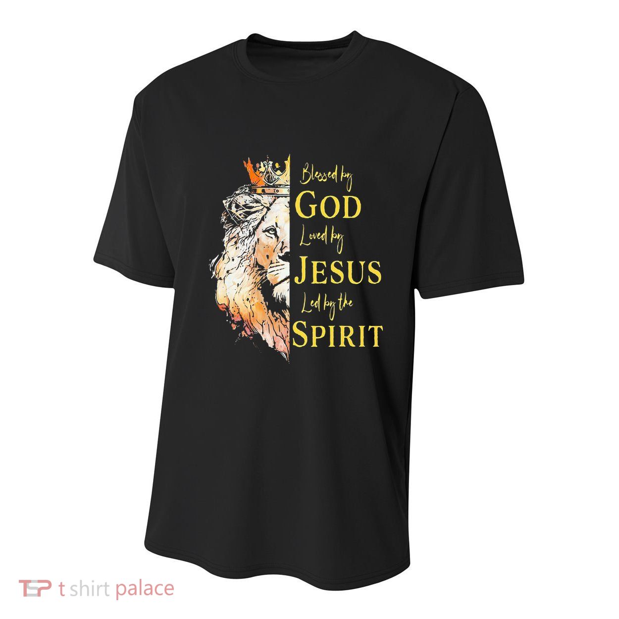 Lion Blessed By God Loved By Jesus Led Buy The Spirit Youth Performance Sprint T-Shirt