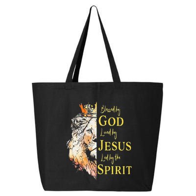 Lion Blessed By God Loved By Jesus Led Buy The Spirit 25L Jumbo Tote