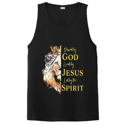 Lion Blessed By God Loved By Jesus Led Buy The Spirit PosiCharge Competitor Tank