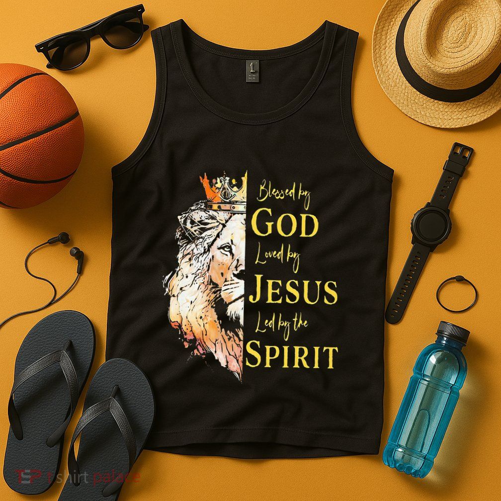 Lion Blessed By God Loved By Jesus Led Buy The Spirit Tank Top