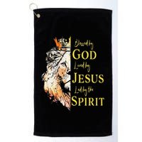 Lion Blessed By God Loved By Jesus Led Buy The Spirit Golf Towel