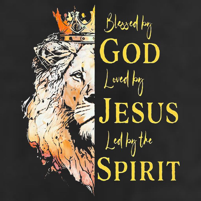 Lion Blessed By God Loved By Jesus Led Buy The Spirit Golf Towel