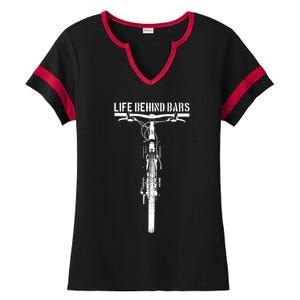 Life Behind Bars, Bicycle, Bicycling, Bike, Cycling Lovers Ladies Halftime Notch Neck Tee