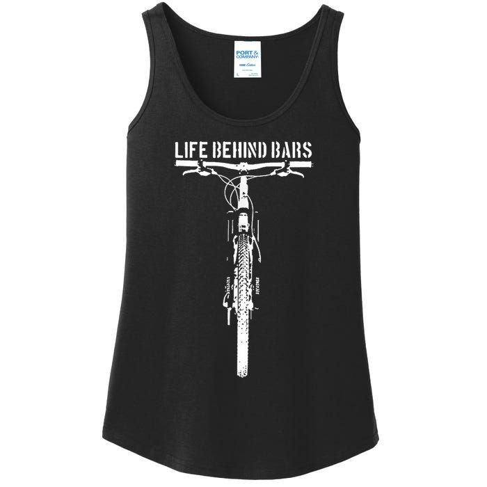 Life Behind Bars, Bicycle, Bicycling, Bike, Cycling Lovers Ladies Essential Tank