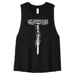 Life Behind Bars, Bicycle, Bicycling, Bike, Cycling Lovers Women's Racerback Cropped Tank