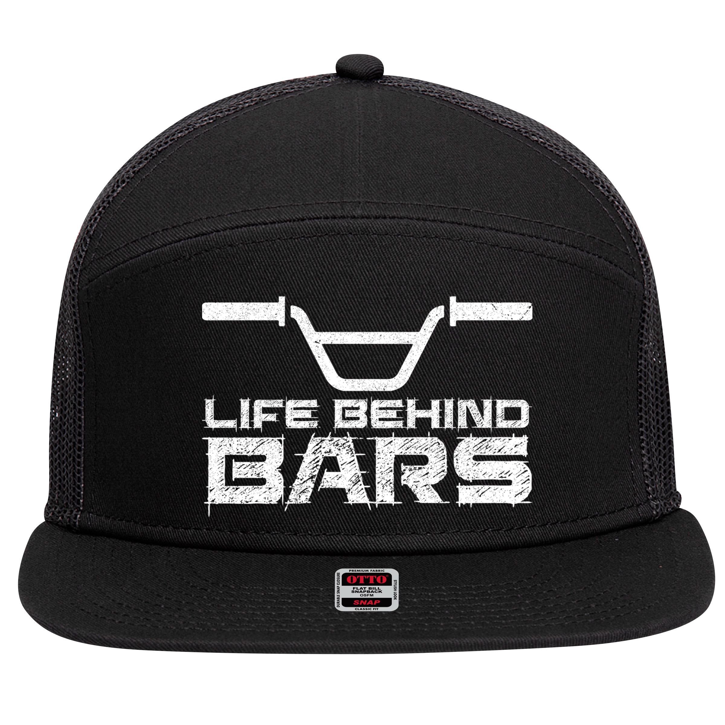 Life Behind Bars Bmx Gift 7 Panel Mesh Trucker Snapback Hat