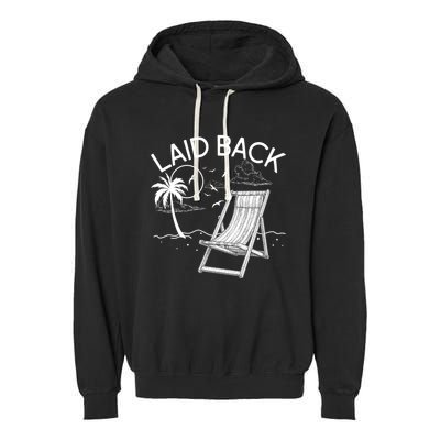 Laid Back Beach Vacation Time Garment-Dyed Fleece Hoodie