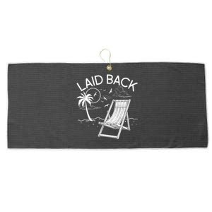 Laid Back Beach Vacation Time Large Microfiber Waffle Golf Towel