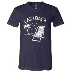 Laid Back Beach Vacation Time V-Neck T-Shirt