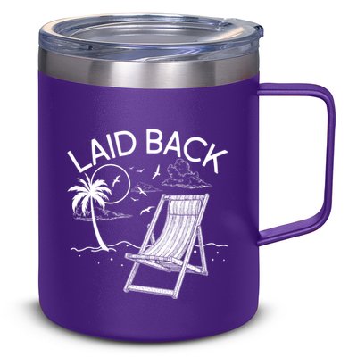 Laid Back Beach Vacation Time 12oz Stainless Steel Coffee Mug