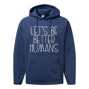 Lets Be Better Humans Kids Unity Day Orange Anti Bullying Performance Fleece Hoodie