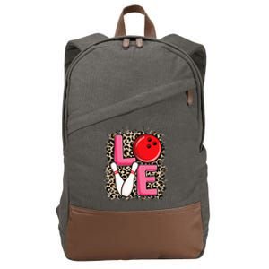 Love Bowling Cute Bowling Women Bowler Cotton Canvas Backpack