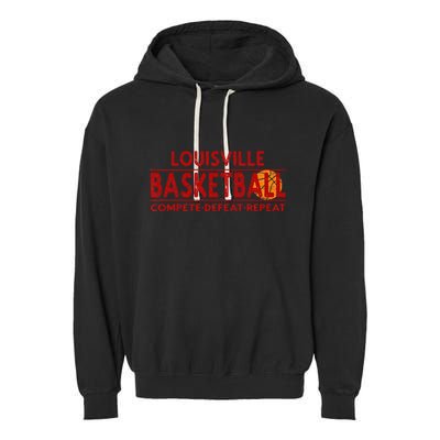 Louisville Basketball Compete Defeat Repeat Garment-Dyed Fleece Hoodie