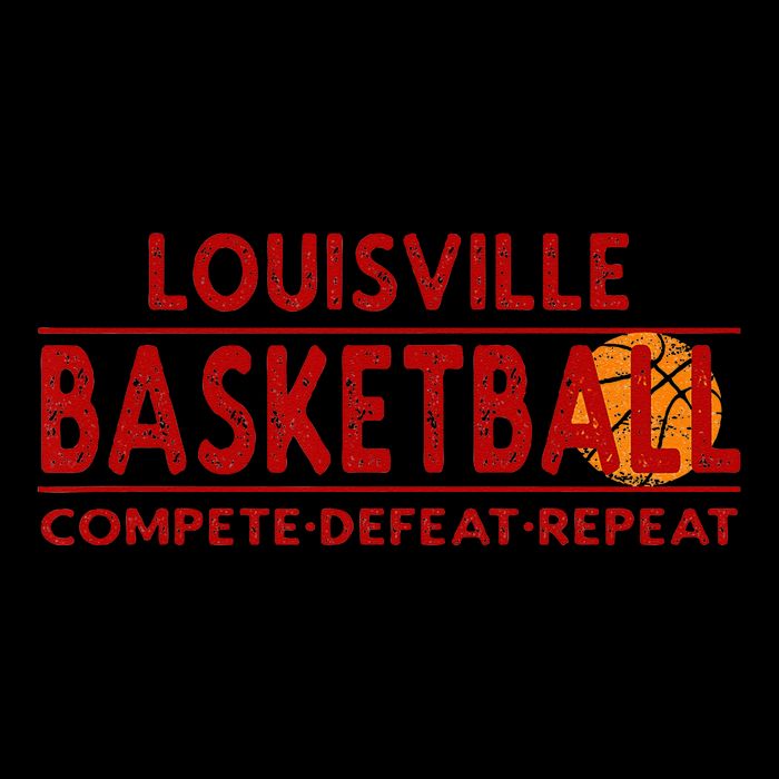Louisville Basketball Compete Defeat Repeat Sustainable Bucket Hat