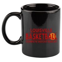 Louisville Basketball Compete Defeat Repeat 11oz C Handle Ceramic Mug