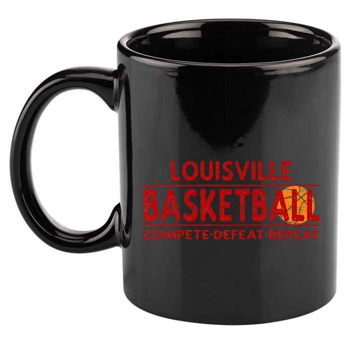 Louisville Basketball Compete Defeat Repeat 11oz C Handle Ceramic Mug