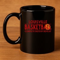 Louisville Basketball Compete Defeat Repeat 11oz C Handle Ceramic Mug