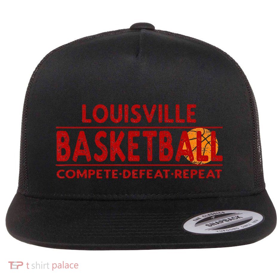 Louisville Basketball Compete Defeat Repeat Flatbill Hat