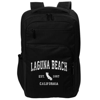 Laguna Beach California Ca Vintage Athletic Sports Design Funny Gift Impact Tech Backpack